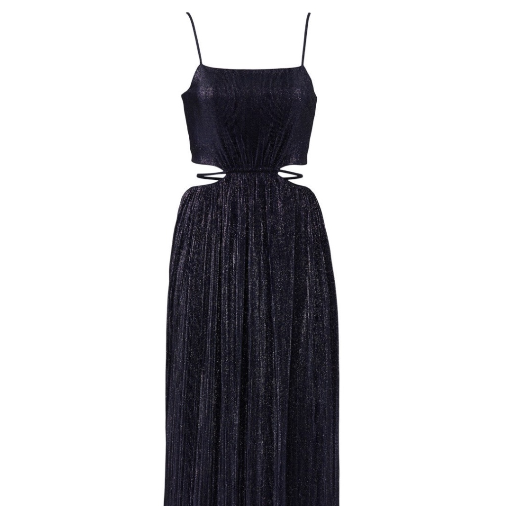 Jonathan Simkhai Daisy Cut Out Gown - Navy Blue Chiffon - Size 0